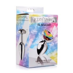 BootySparks Rainbow Prism Heart Anal Plug - Small
