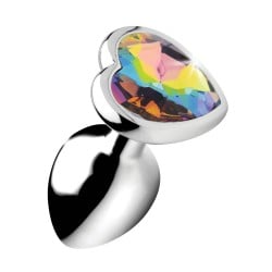 BootySparks Rainbow Prism Heart Anal Plug - Small