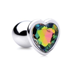 BootySparks Rainbow Prism Heart Anal Plug - Small