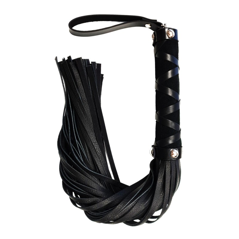 Rouge Short Leather Flogger w/Studs Rouge Short Leather Flogger w/Studs
