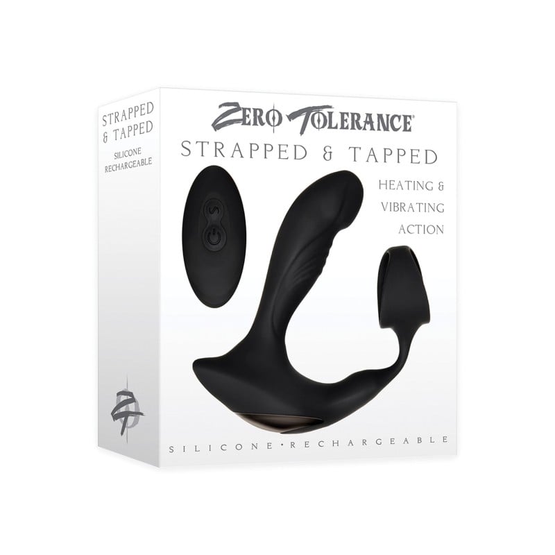 Zero Tolerance Strapped & Tapped Rechargeable Prostate Vibrator - Black Zero Tolerance Strapped & Tapped Rechargeable Prostate Vibrator - Black