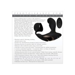 Zero Tolerance Strapped & Tapped Rechargeable Prostate Vibrator - Black