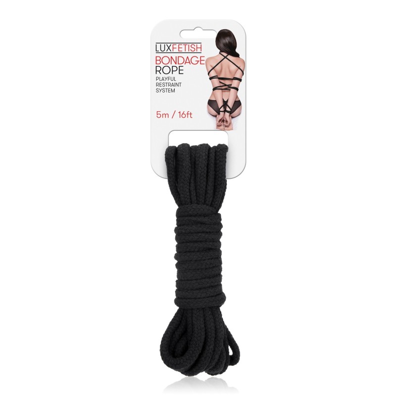 Lux Fetish Bondage Rope - 5m/16 ft Black Lux Fetish Bondage Rope - 5m/16 ft Black