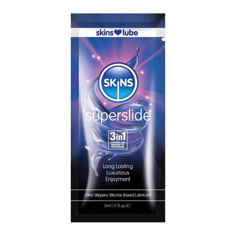Skins Super Slide Silicone Based Lubricant - 5 ml Foil Skins Super Slide Silicone Based Lubricant - 5 ml Foil