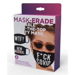 Hott Products Maskerade Masks - F Covid/WTF?/New Normal X Pack of 3