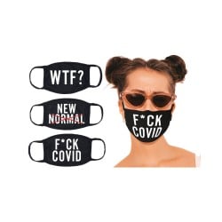 Hott Products Maskerade Masks - F Covid/WTF?/New Normal X Pack of 3