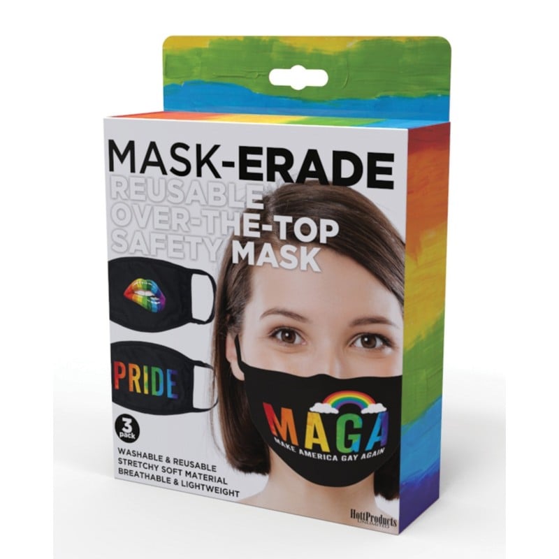 Hott Products Maskerade Masks - Pride/Gay Again/ Rainbow Kiss Pack of 3 Hott Products Maskerade Masks - Pride/Gay Again/ Rainbow Kiss Pack of 3