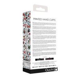 Shots Ouch Old School Tattoo Style Printed Hand Cuffs- Black