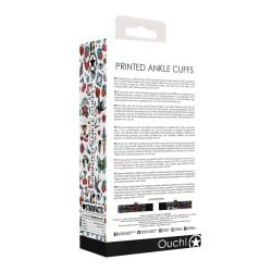 Shots Ouch Old School Tattoo Style Printed Ankle Cuffs- Black