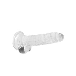 Shots RealRock Realistic Crystal Clear 7" Dildo w/Balls - Transparent Clear