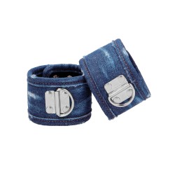 Shots Ouch Demin Handcuffs - Blue