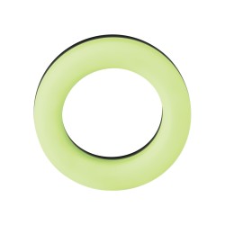 Forto F-19 Two Tone Liquid Silicone Cock Ring - Black/Glow in the Dark