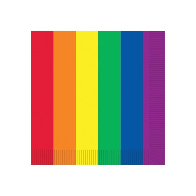 Pride Luncheon Napkins - Rainbow Pack of 16 Pride Luncheon Napkins - Rainbow Pack of 16