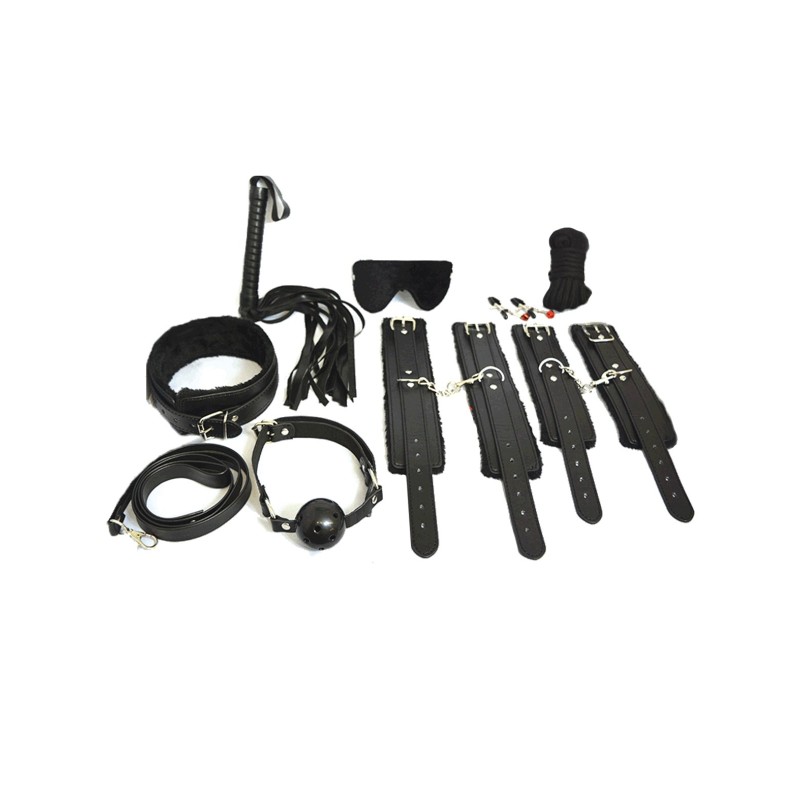Everything Bondage 12 Piece Kit - Black Everything Bondage 12 Piece Kit - Black