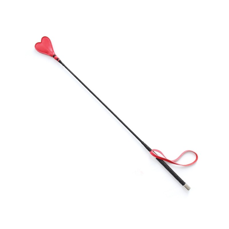 Plesur 26" Heart PVC Crop - Black/Red Plesur 26" Heart PVC Crop - Black/Red