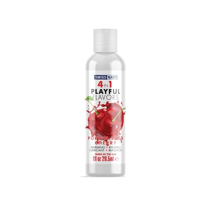 Swiss Navy 4 in 1 Flavors Poppin Wild Cherry - 1 oz Swiss Navy 4 in 1 Flavors Poppin Wild Cherry - 1 oz
