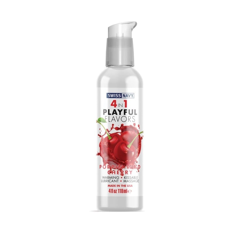 Swiss Navy 4 in 1 Flavors Poppin Wild Cherry - 4 oz Swiss Navy 4 in 1 Flavors Poppin Wild Cherry - 4 oz