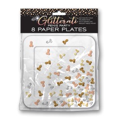 Glitterati Penis Party Pates - Pack of 8