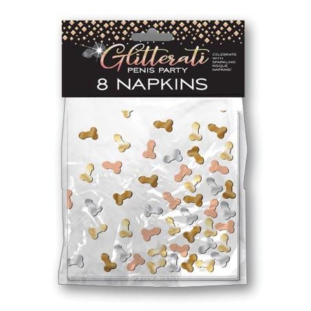 Glitterati Penis Party Napkins - Pack of 8