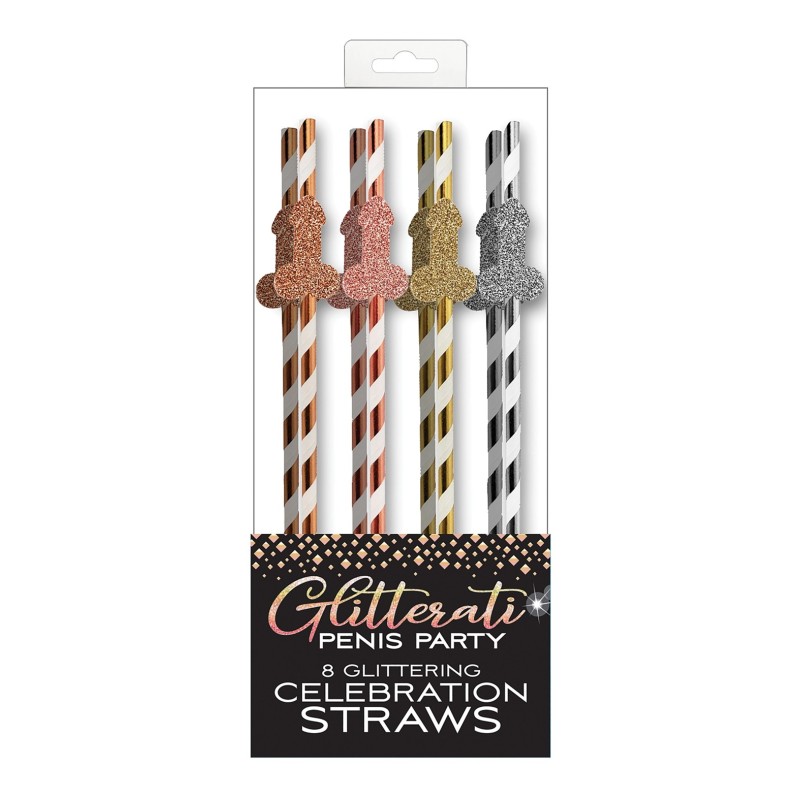 Glitterati Penis Party Straws - Pack of 8 Glitterati Penis Party Straws - Pack of 8