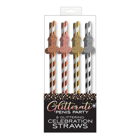 Glitterati Penis Party Straws - Pack of 8