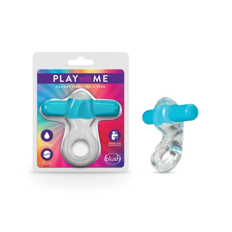 Blush Play with Me Delight Vibrating C Ring - Blue Blush Play with Me Delight Vibrating C Ring - Blue