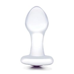 Glas 3.5" Bling Bling Glass Butt Plug - Clear