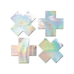 Pastease Holographic Plus X - Silver O/S Pack of 2 Pair