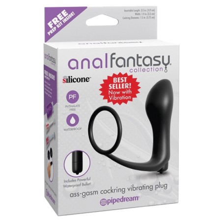 Anal Fantasy Collection Ass Gasm Vibrating Plug w/Cockring