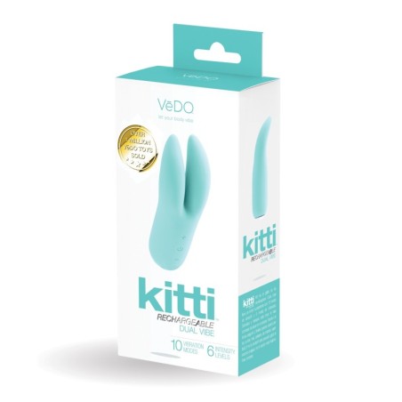VeDo Kitti Rechargeable Dual Vibe - Tease Me Turquoise