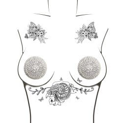 Burlesque Big O Crystal Jewel Reusable Silicone Nipztix - Silver O/S