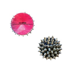 Burlesque Bowser Spike Pleather Reusable Silicone Nipztix - Silver/Black O/S