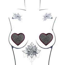 Burlesque Heart N' Soul Crystal Heart Nipztix - Pink/Clear O/S