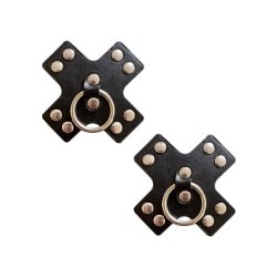 Burlesque Pierced N' Punked Leather Metal X Silicone Reusable Nipztix - Black O/S