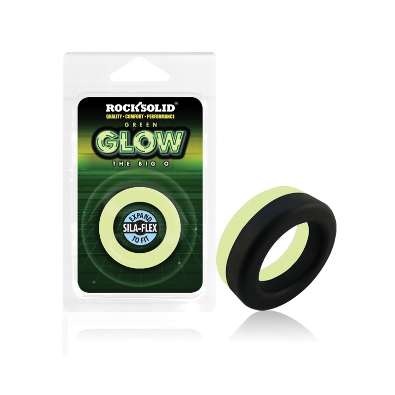 Rock Solid Glow in the Dark Big O Ring - Black/Green Rock Solid Glow in the Dark Big O Ring - Black/Green
