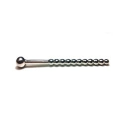 Rouge Stainless Steel Beaded Hollow Urethral Probe - 10 cm Long