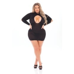 Pink Lipstick Devilish Backless Dress Black QN