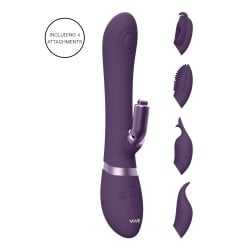 Shots Vive Etsu Pulse G-Spot Rabbit w/Interchangeable Clitoral Attachments - Purple