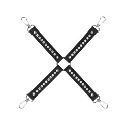 Shots Ouch Diamond Studded Hogtie - Black