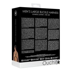 Shots Ouch Men's Large Buckle Harness - Black