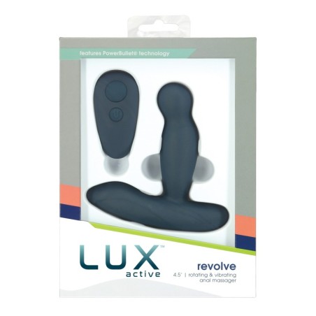 Lux Active Revolve 4.5" Rotating & Vibrating Anal Massager - Dark Blue