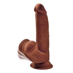 King Cock Plus 8" Triple Density Cock w/Swinging Balls - Brown