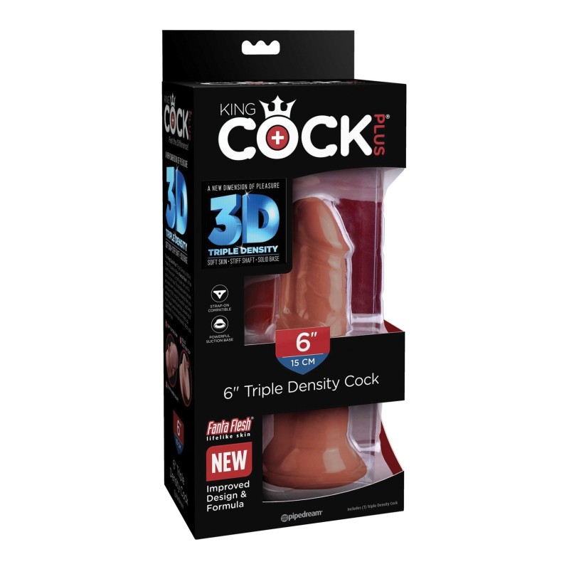 King Cock Plus 6" Triple Density Cock - Brown King Cock Plus 6" Triple Density Cock - Brown