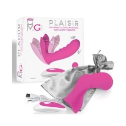 OMG Plaisir Wearable Clitoral Massager w/G-Spot Vibrator - Pink