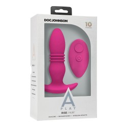 A Play Rise Rechargeable Silicone Anal Plug w/Remote - Pink