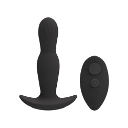 A Play Expander Rechargeable Silicone Anal Plug w/Remote - Black