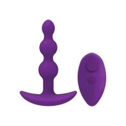A Play Shaker Rechargeable Silicone Anal Plug w/Remote - Purple