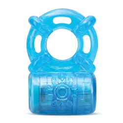 Blush Stay Hard Rechargeable 5 Function Cock Ring- Blue