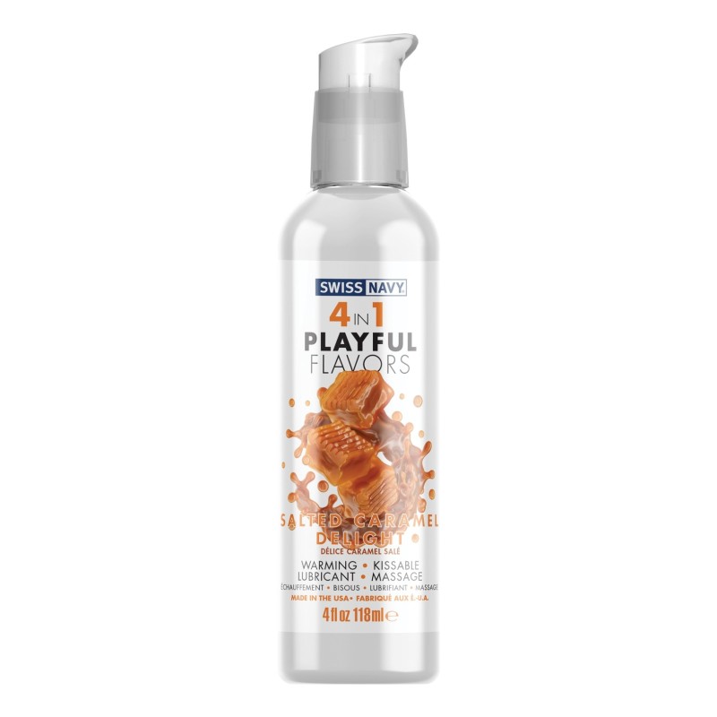 Swiss Navy 4 in 1 Playful Flavors - 4 oz Salted Caramel Delight Swiss Navy 4 in 1 Playful Flavors - 4 oz Salted Caramel Delight