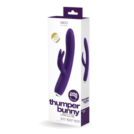 VeDo Thumper Bunny Rechargeable Dual Vibe - Deep Purple
